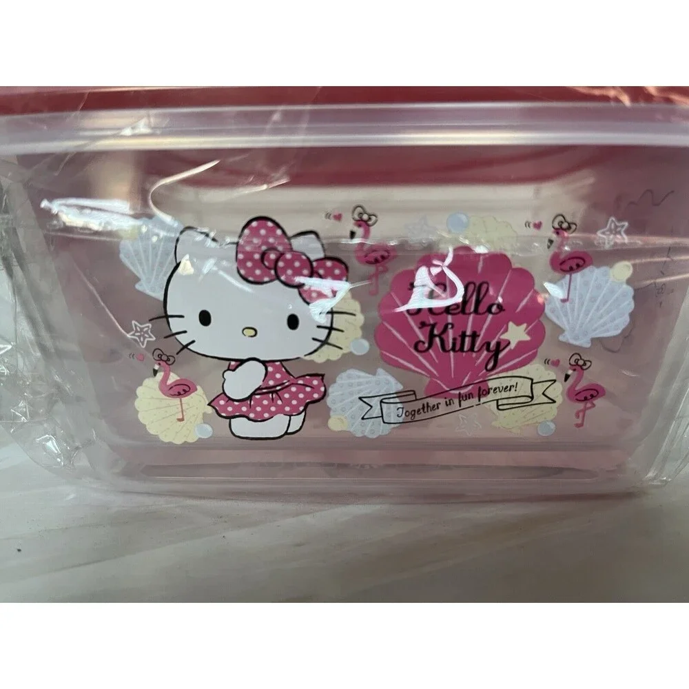 2 Pcs Hello Kitty Food Container 1200ml BPA Free